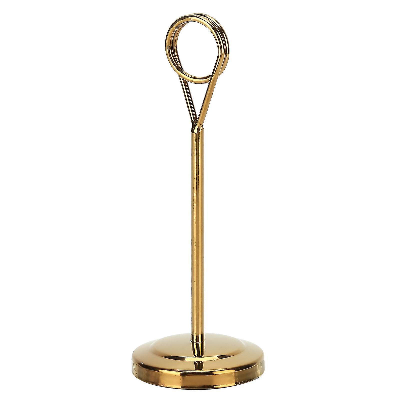 Stainless Steel Table Number Holder, Durable, Fade Resistant, Lightweight, Photo Clip for Hotel and Restaurant, 15.5cm, Gold