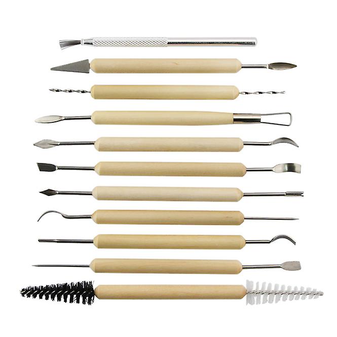 Modeling Tools - 11 Sculpture Tools in Different Sizes and Shapes - Ideal for Working with Clay, Fimo, Ceramics - Perfect for Beginners, Professional