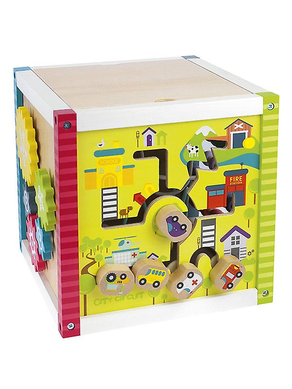 Leomark Wooden Bead Maze Activity Cube with Abacus