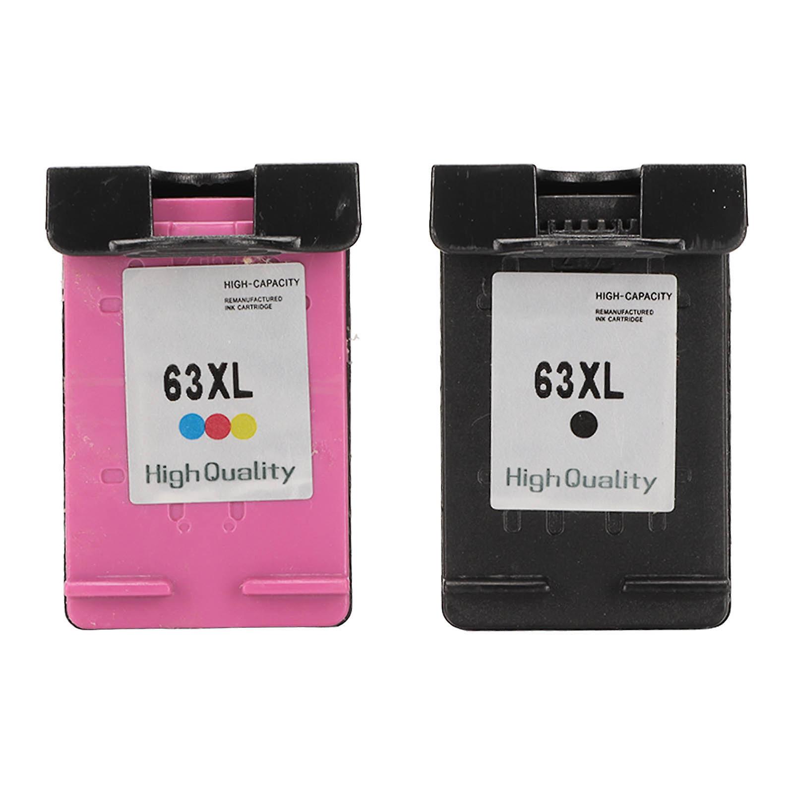2-Pack 63XL High Yield Black Ink Cartridges for HP OfficeJet 3830, 3831, 3832, and 3833 Printers