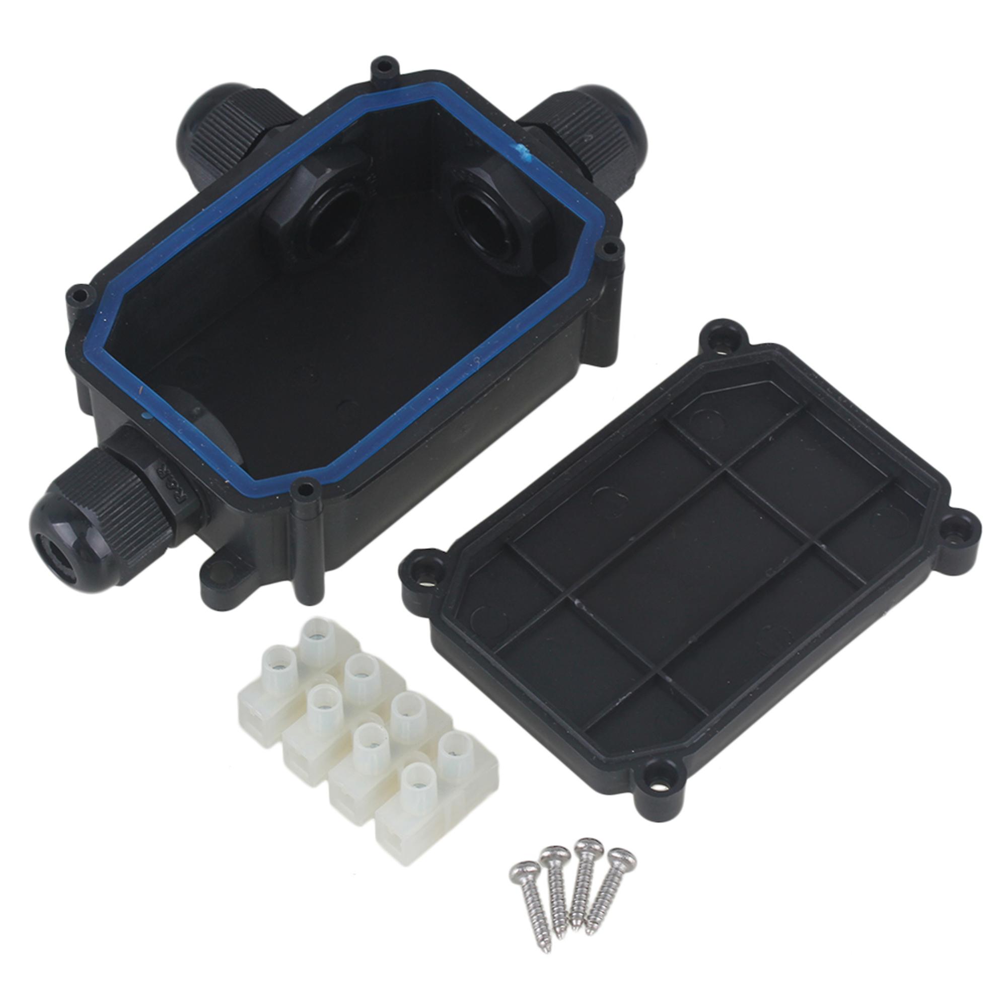 Black IP66 MM04S Terminal Outdoor 3 Cable PP Plastic Junction Box