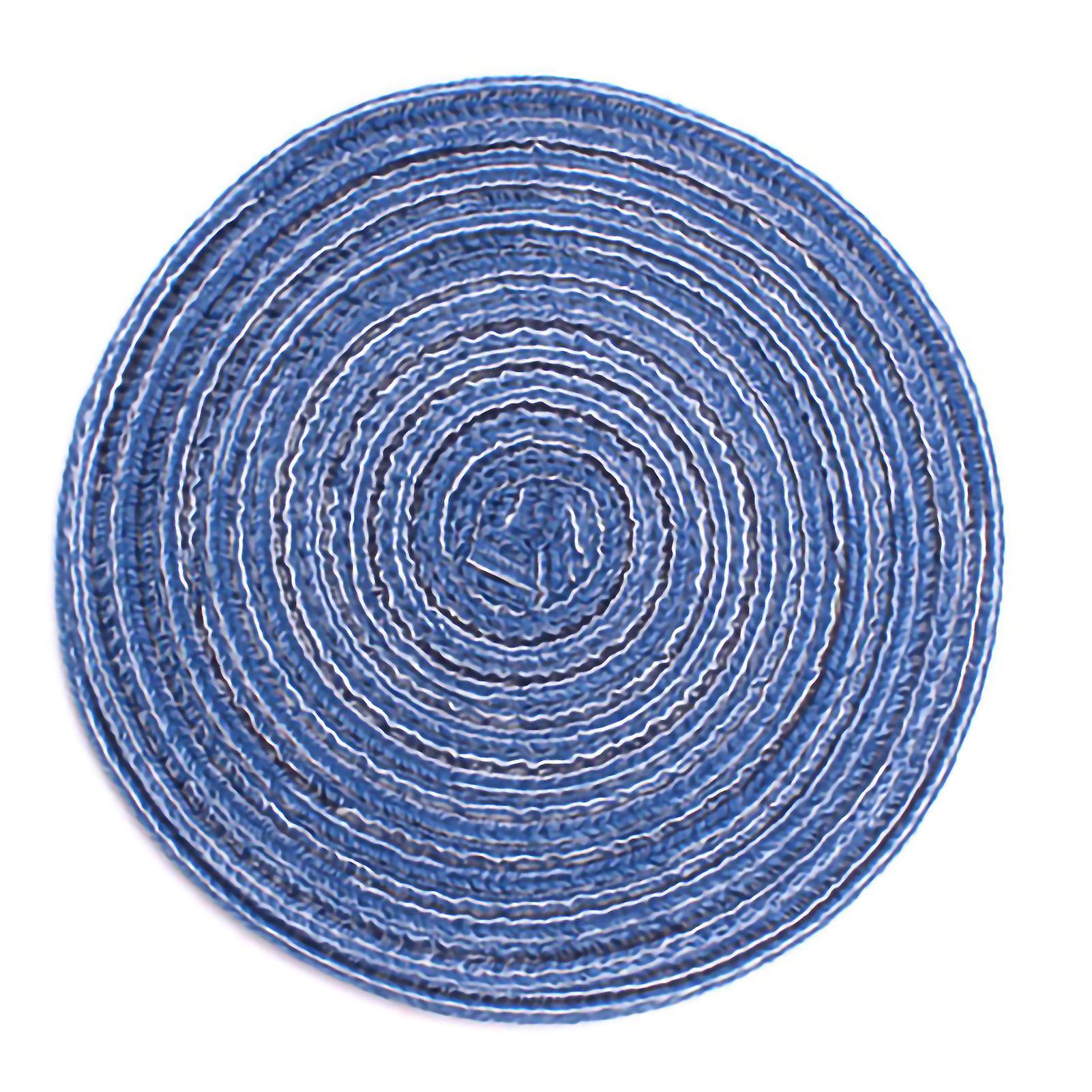 4PCS Round Coaster Set Blue 36cm Diameter Heat Insulation Mats