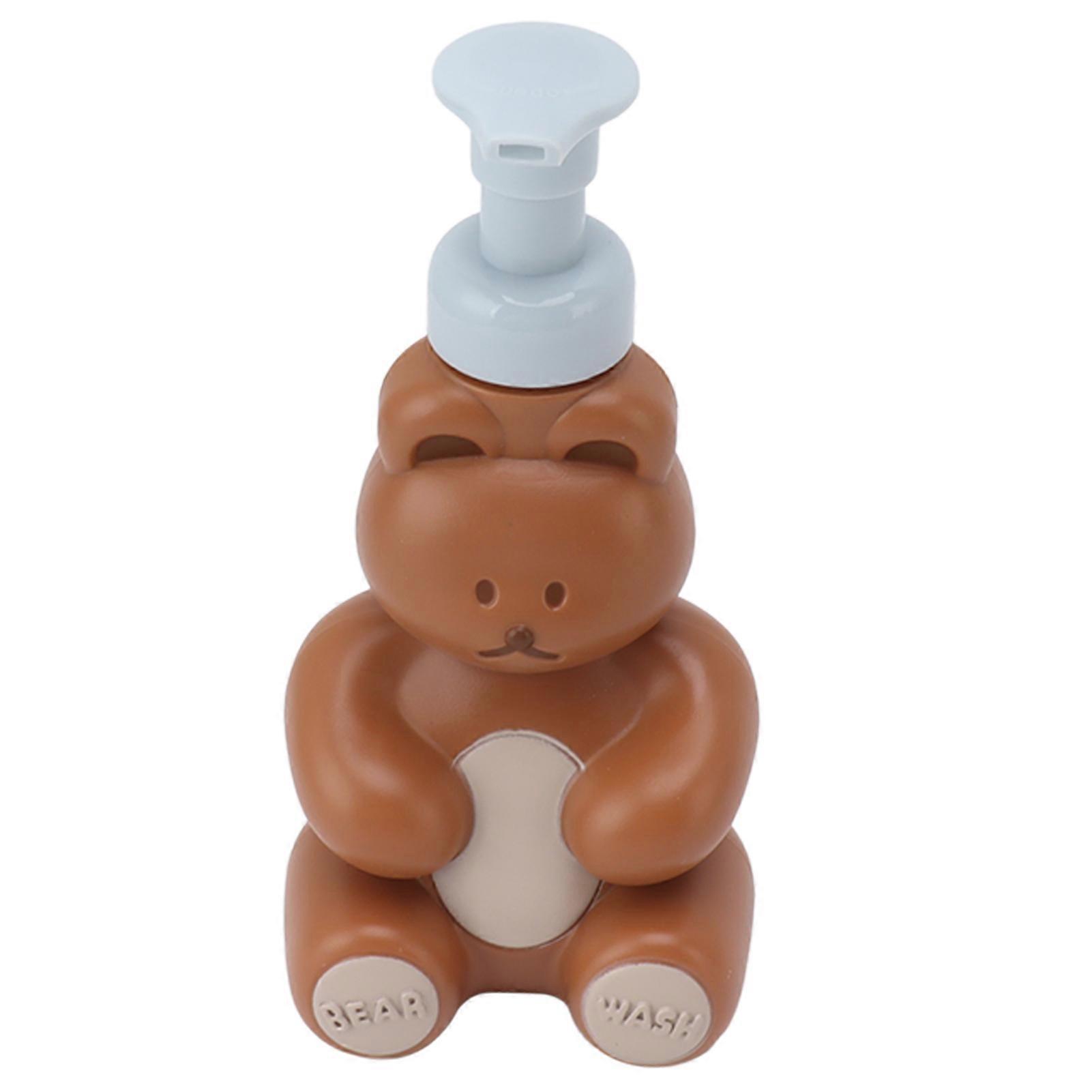 Large Brown Cartoon Bear Shape Empty Liquid Hand Soap Pump Bottle