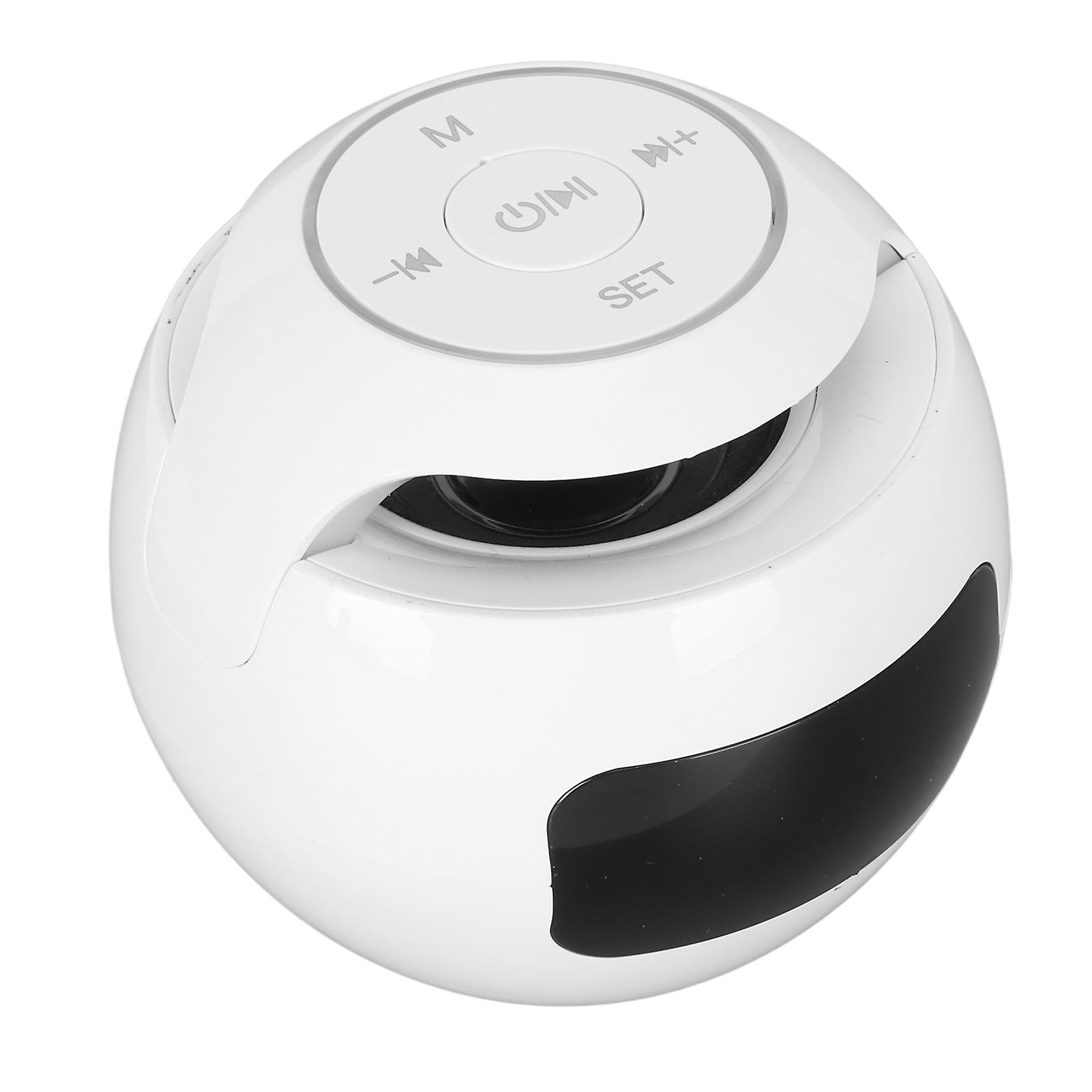 Bluetooth Alarm Clock Speaker Bass Full FM Radio Multifunction Portable Bluetooth Speaker for Household White 