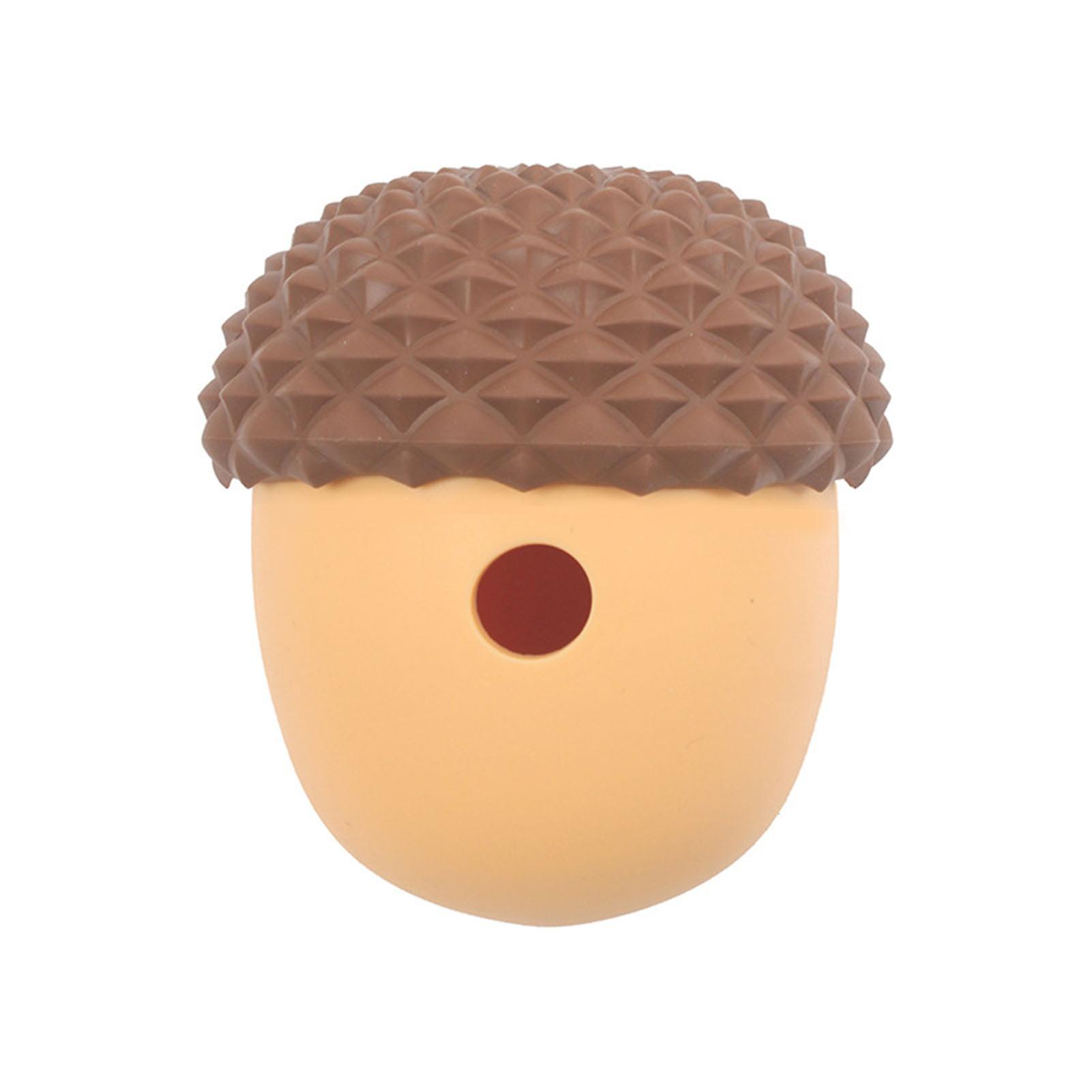 Pet Food Dispensing Toy Bite Resistant Interactive Slow Feeding Silicone Pet Treat Puzzle Ball for Dog Coffee with Yellow