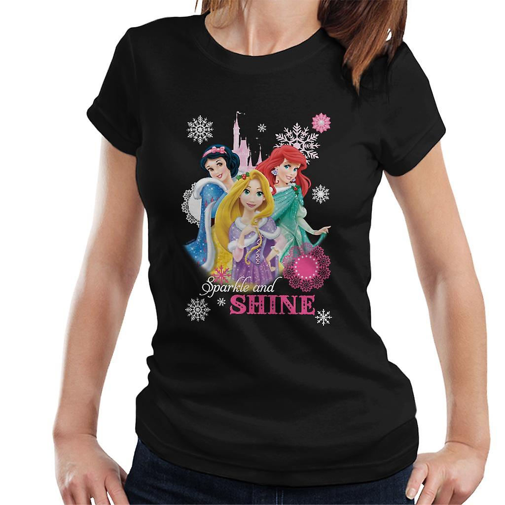 Princesas de Natal da Disney brilham e brilham mulheres e camisetas