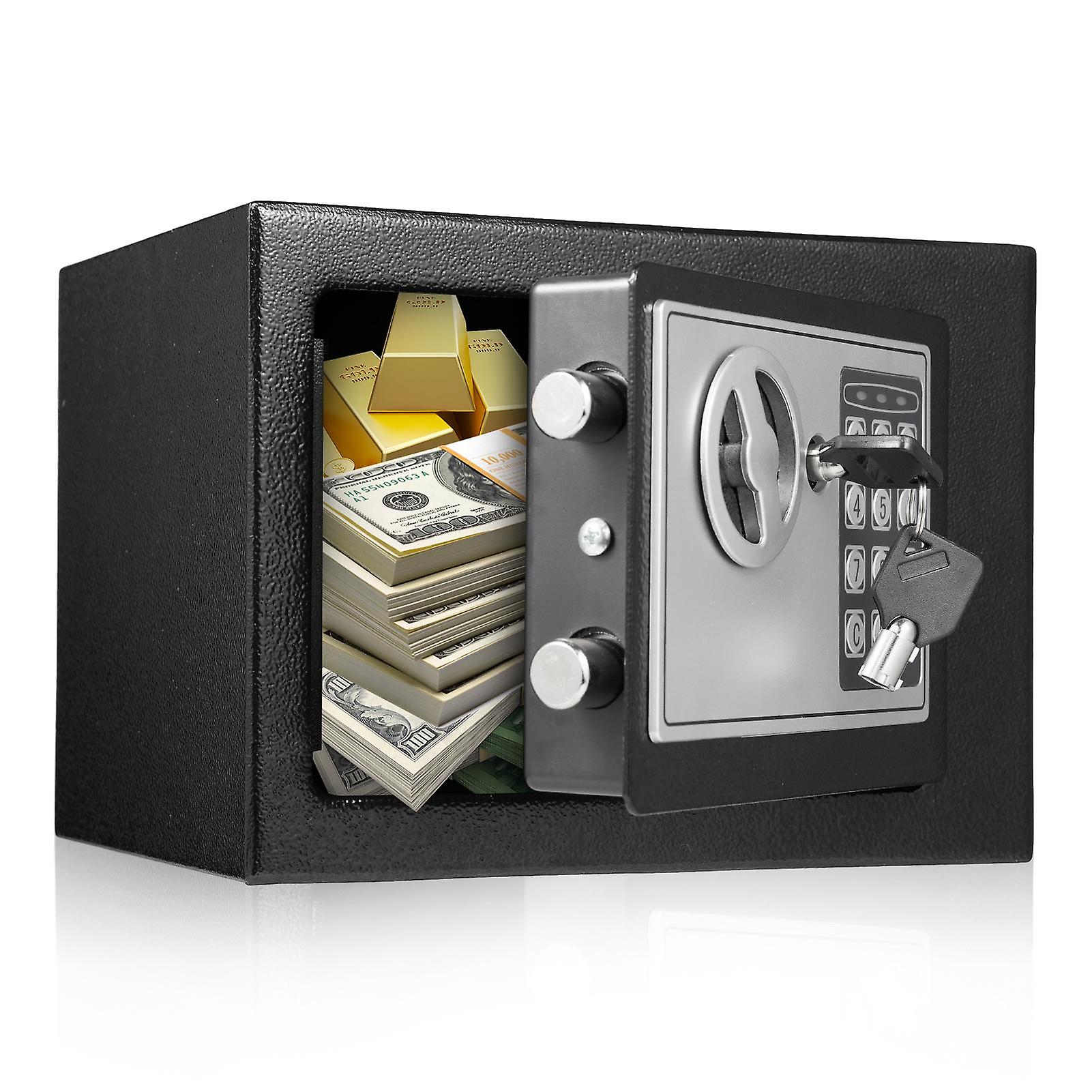 Bisofice Home Safes Fireproof Waterproof Box with Keypad and 2pcs Spare Key Digital Home Security