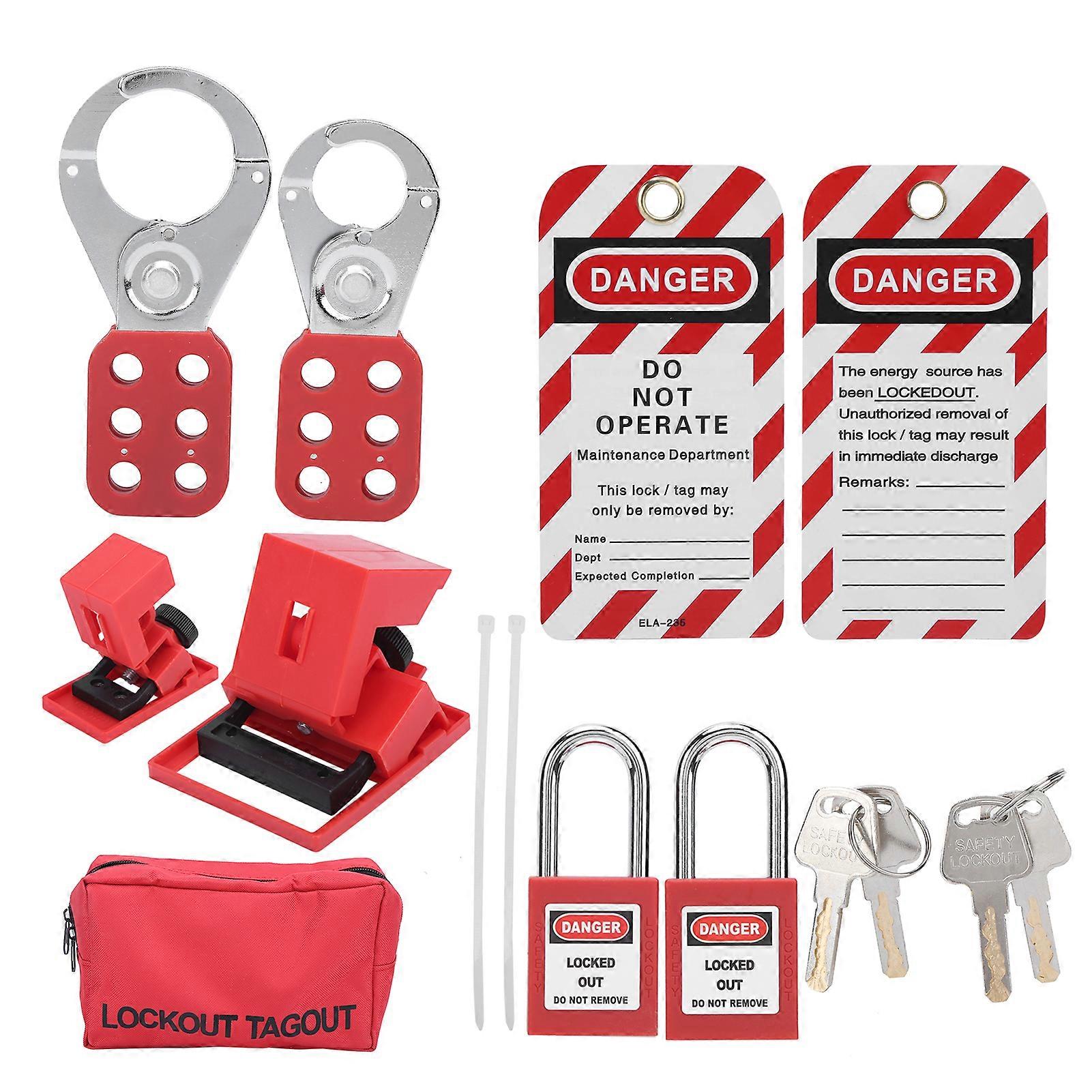Lockout and Tagout Kit, Warning Tag, Safety Padlock