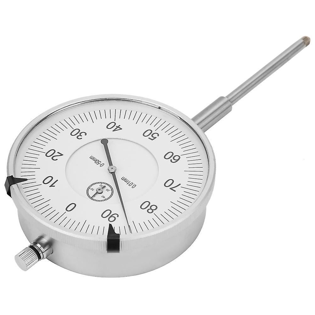 Dial Indicator 0-50mm Brass Movement 7-Bearings Shockproof Probe