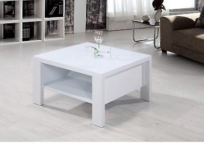 Tanzania White High Gloss Coffee Table - Square