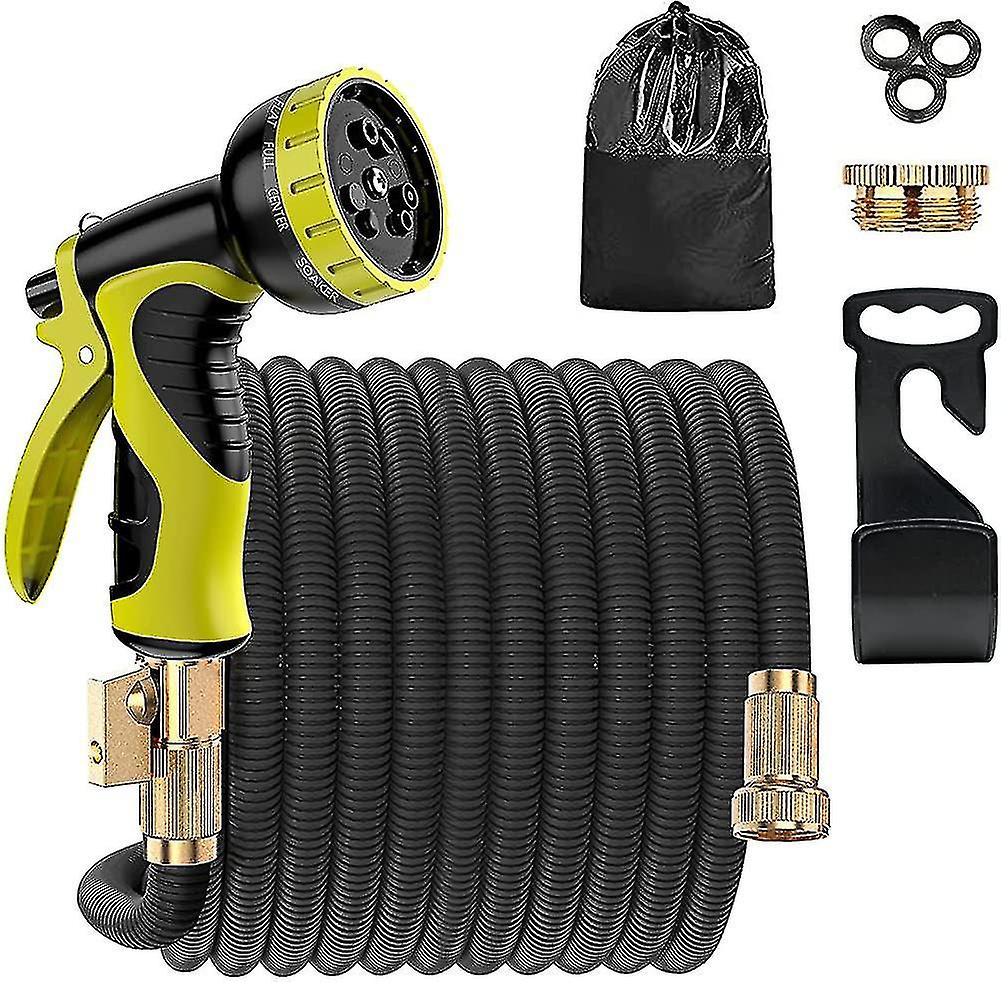 Expandable Garden Hose - 9 Function Spray Gun + Triple Latex Core + Storage Bag,