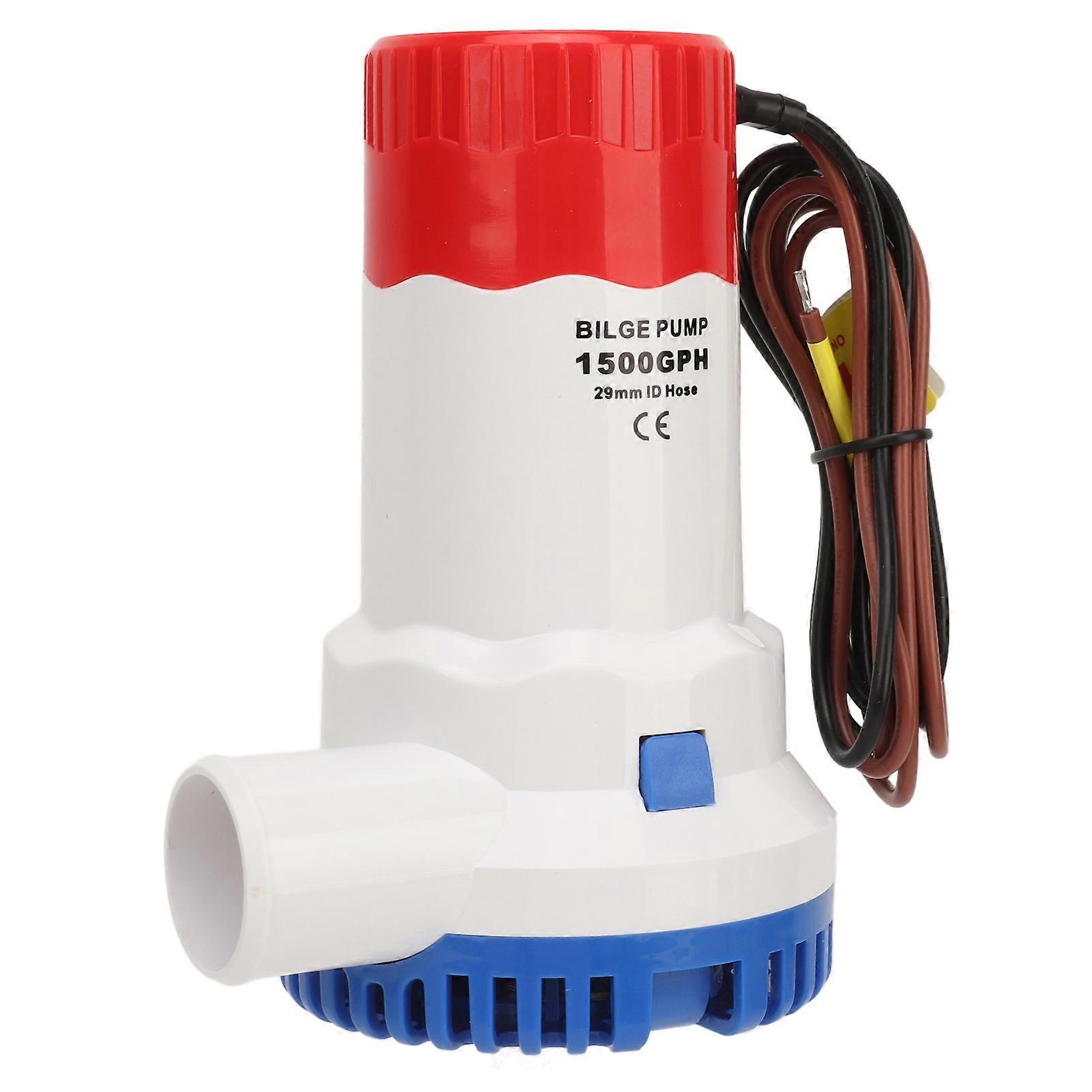 Pompe de cale submersible 1 500 GPH pour bateau, micro-pompe de cale marine pour étangs, piscines, camping-cars, 24 V