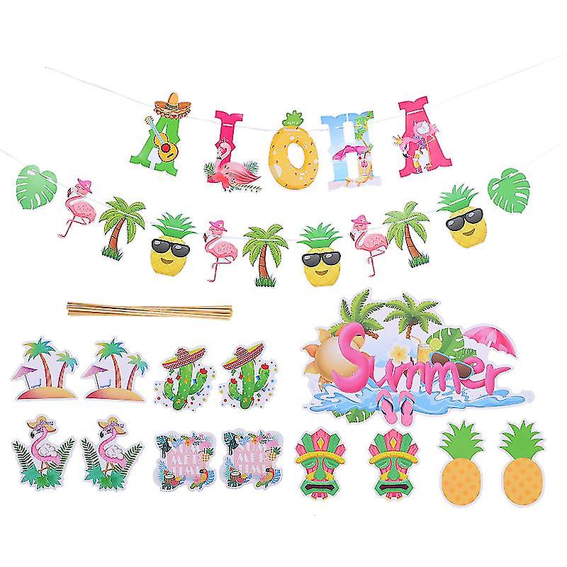 1set Hawaii Banner Cake Topper