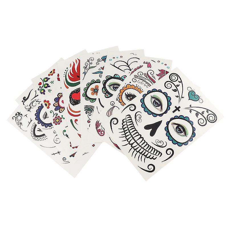 8pcs Skull Stickers For Halloween Decorations