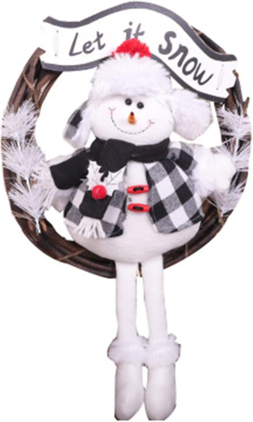 35cmクリスマスリース、クリスマスラタンリースオーナメント - クリスマスリースヴァインサークルドアハンギング