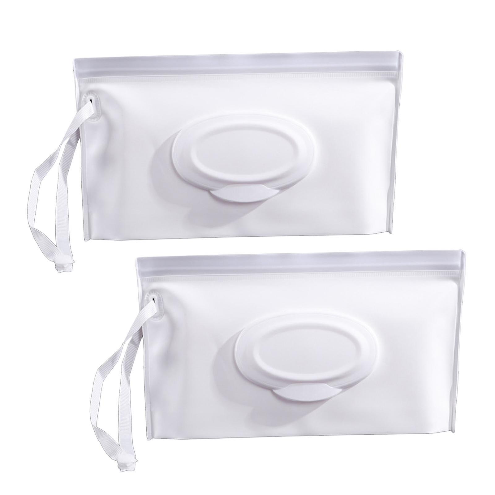 2 Pieces Wipe Holder for Diaper Bag Reusable Portable Travel Wipe Container