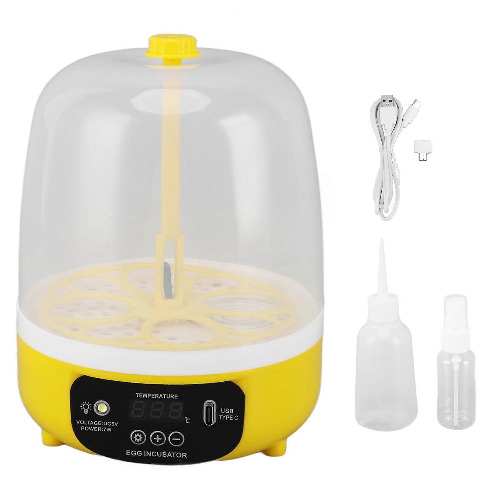 Mini Egg Incubator USB Powered Automatic Temperature Control Chick Hatching Device Compact Design Portable 4 Egg Capacity For Home Us