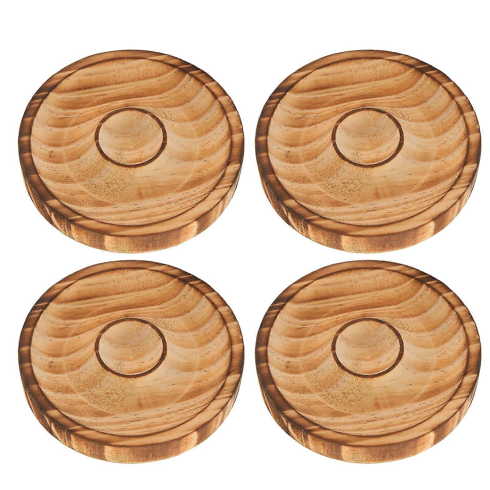 4pcs Round Wood Bracelet Display Tray Innovative Decorative Bead Bangle Display Tray for Display Cabinets