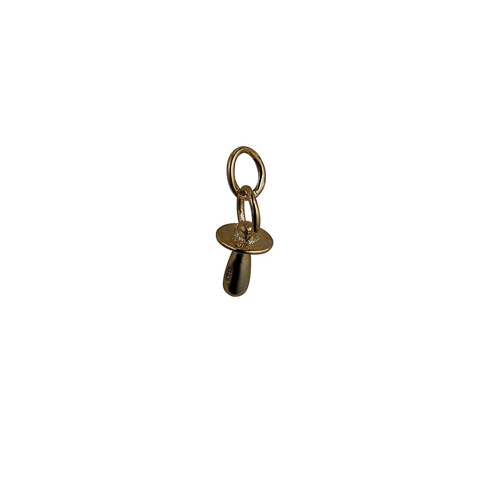 9ct Gold 14x6mm Babies Dummy Pendant or Charm