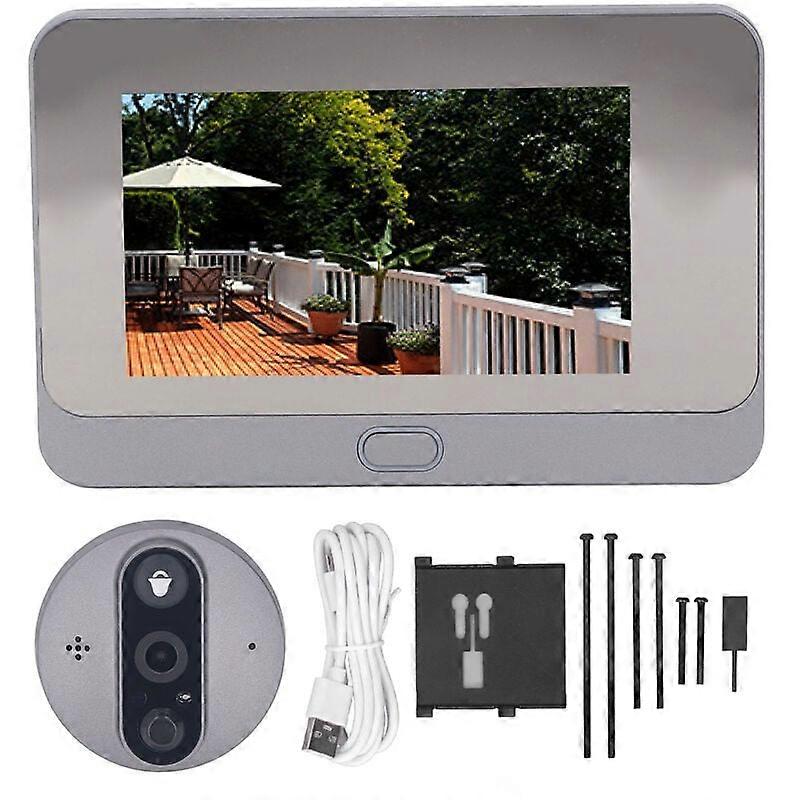 Smart Visual Doorbell 4.3 Inch Screen Wireless HD Electronic Visual Intercom Doorbell for Tuya App