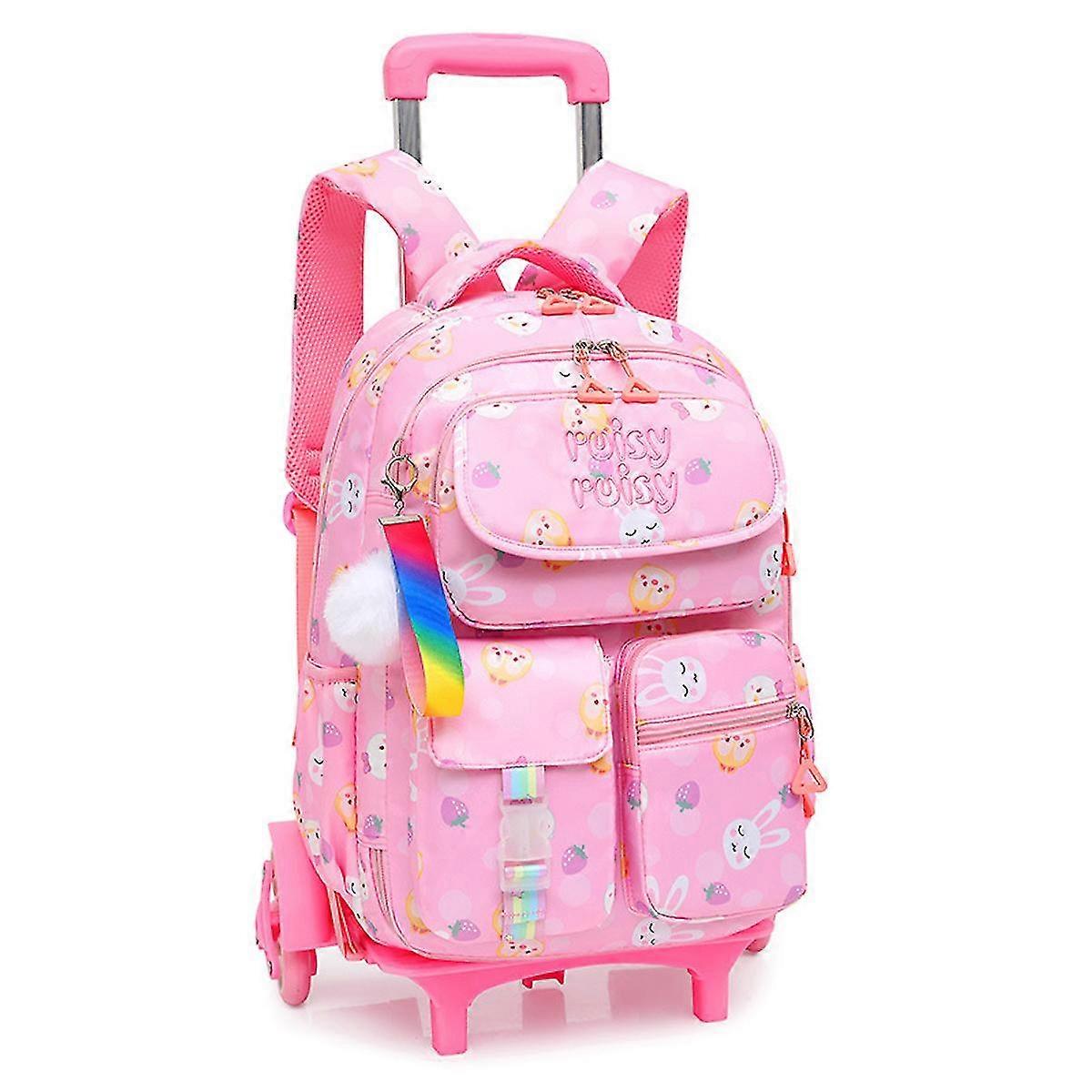 Rabbit Rolling Backpack Waterproof School Bag Step-climbing Backpack For Students
