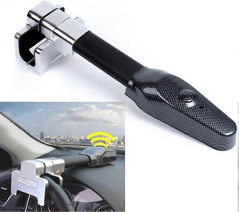 Steering Wheel Lock with Alarm Anti-Theft Device Security Car Anti Theft Safety Lock Retractable Pro