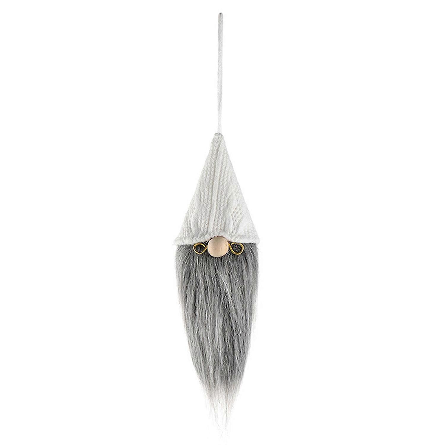 Christmas Gnome Faceless Pendant with Lanyard Adorable Appearance Big Nose White Beard Xmas Old Man