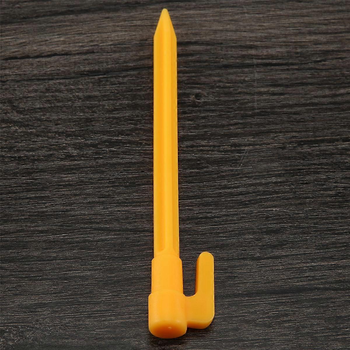 10Pcs Camping Tools Plastic Tent Pegs Nails Sand Ground Stakes Outdoor Camping Tent Awning Yellow T
