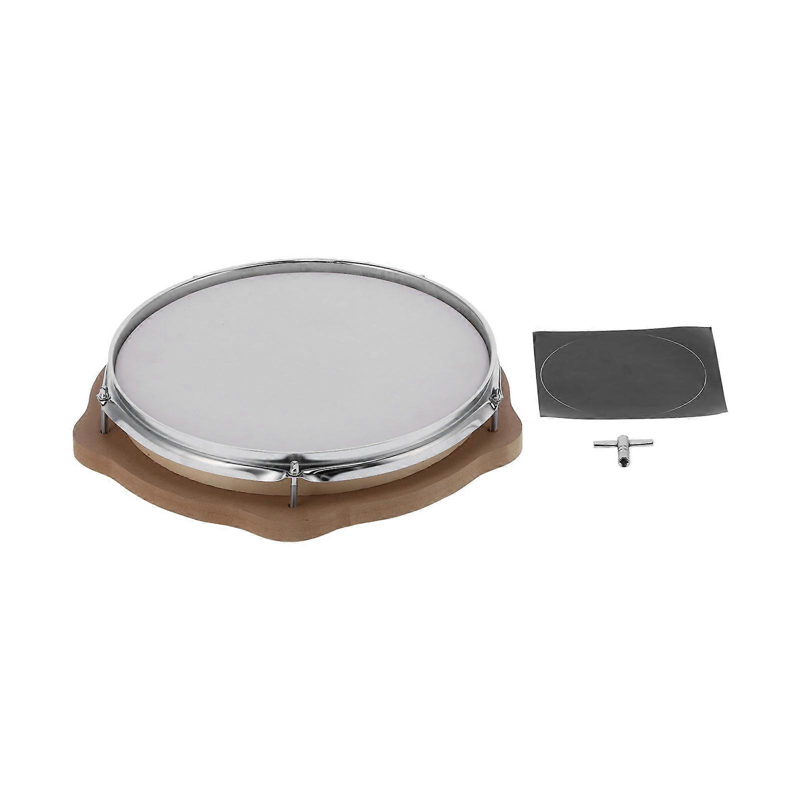 13in Silent Drum Practice Mat with Wooden Base TShape Wrench Musical Instruments