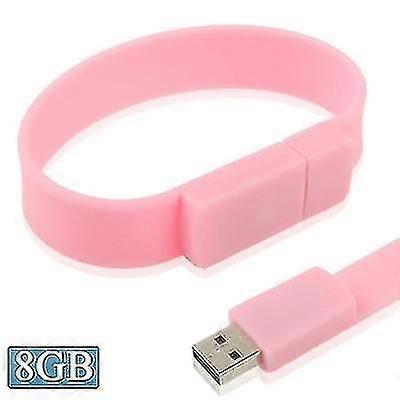 8gb silicon bracelets usb 2.0 flash disk (pink)