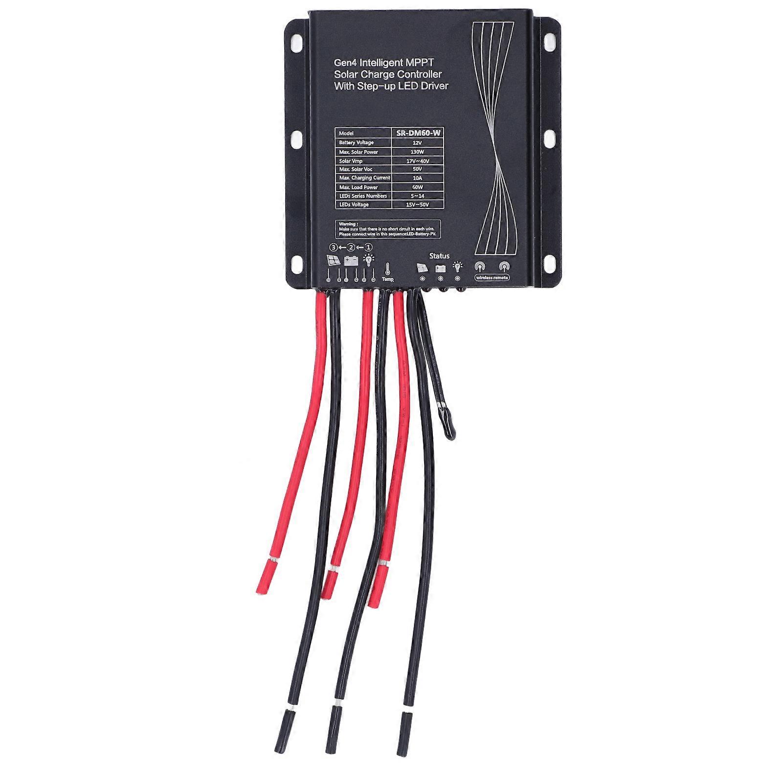 12V Smart MPPT Solar Controller with Step LED Driver Solar Panel Battery Charge Controller YEMAA