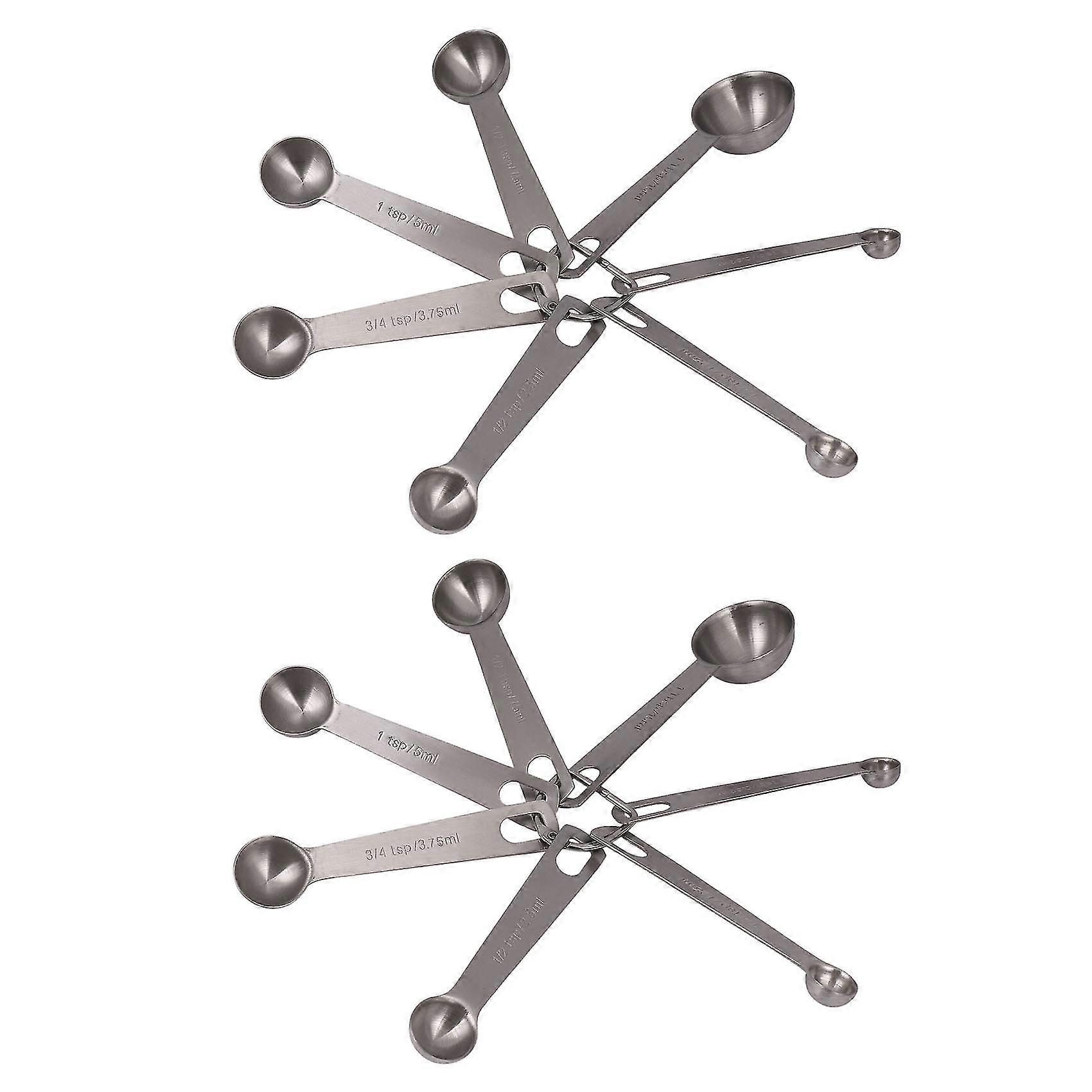 Stainless Steel Measuring Spoons Set Of 7 Stackable Measure