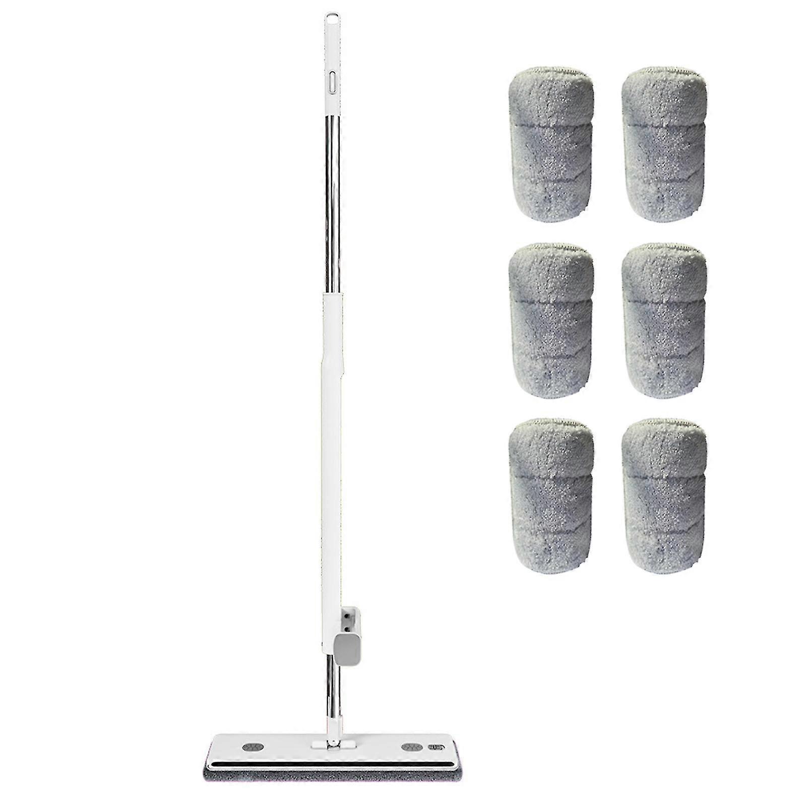 Hand-free Flat Mop With Replacement Mopping Cloth Washable Rectangle-shape Mop For Home Floor Cleaning