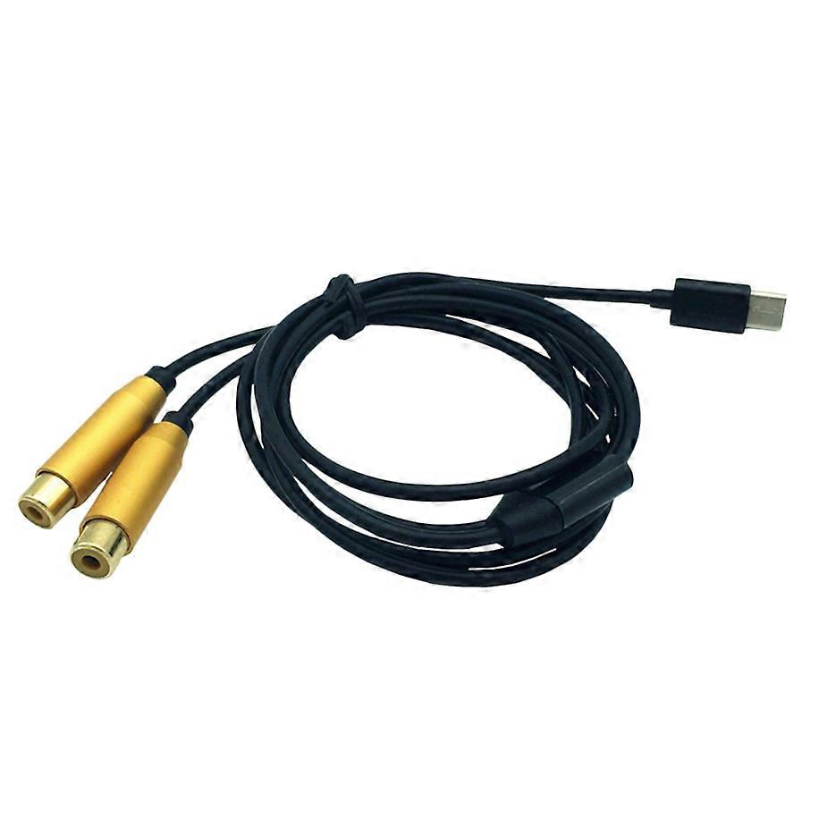Double Rca Femelle Vers Type-C Usb C Signal Vidéo Av Audio Cordon De Plomb