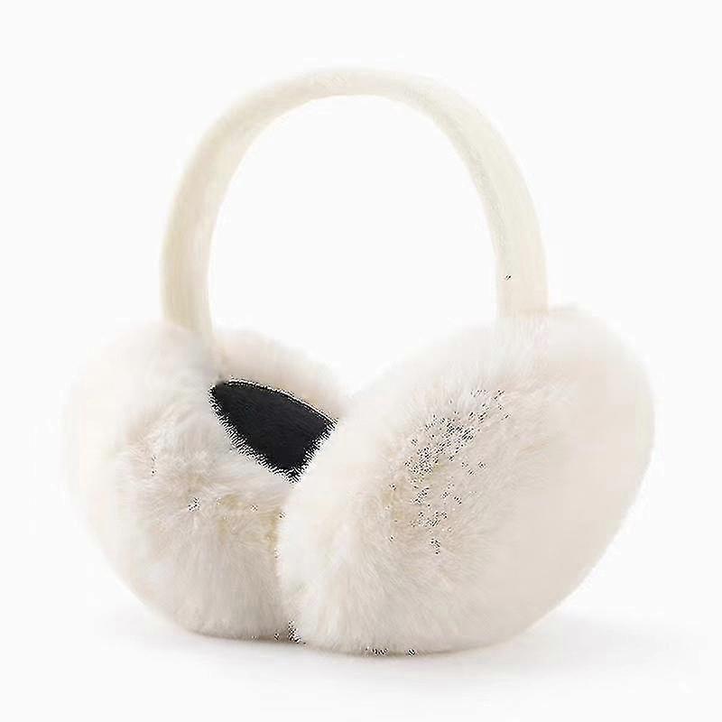 1 Soft Plush Earmuffs Removable Winter Earmuffs (white)