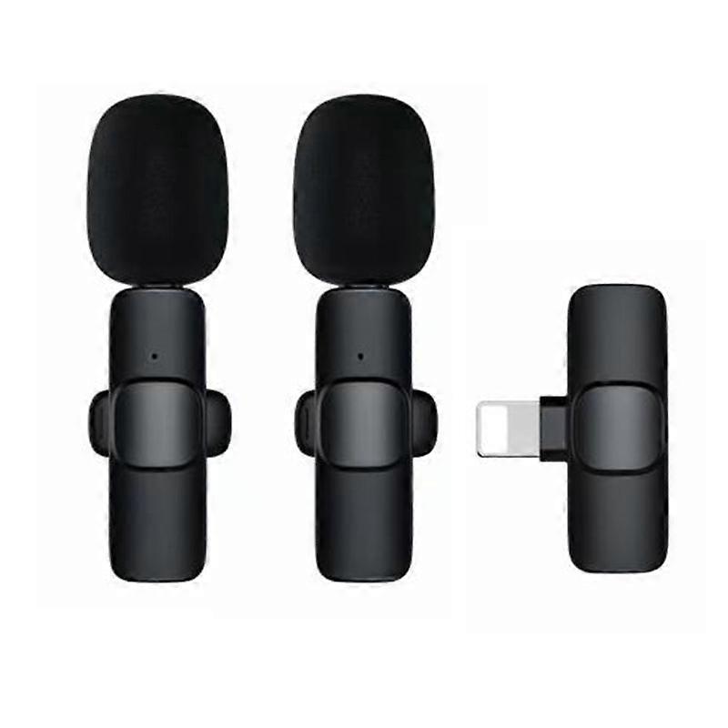 Wireless Lavalier Microphone Noise Reduction Auto-Pairing for iPhone iPad Android PC for Recording YouTube Live Vlog Interview