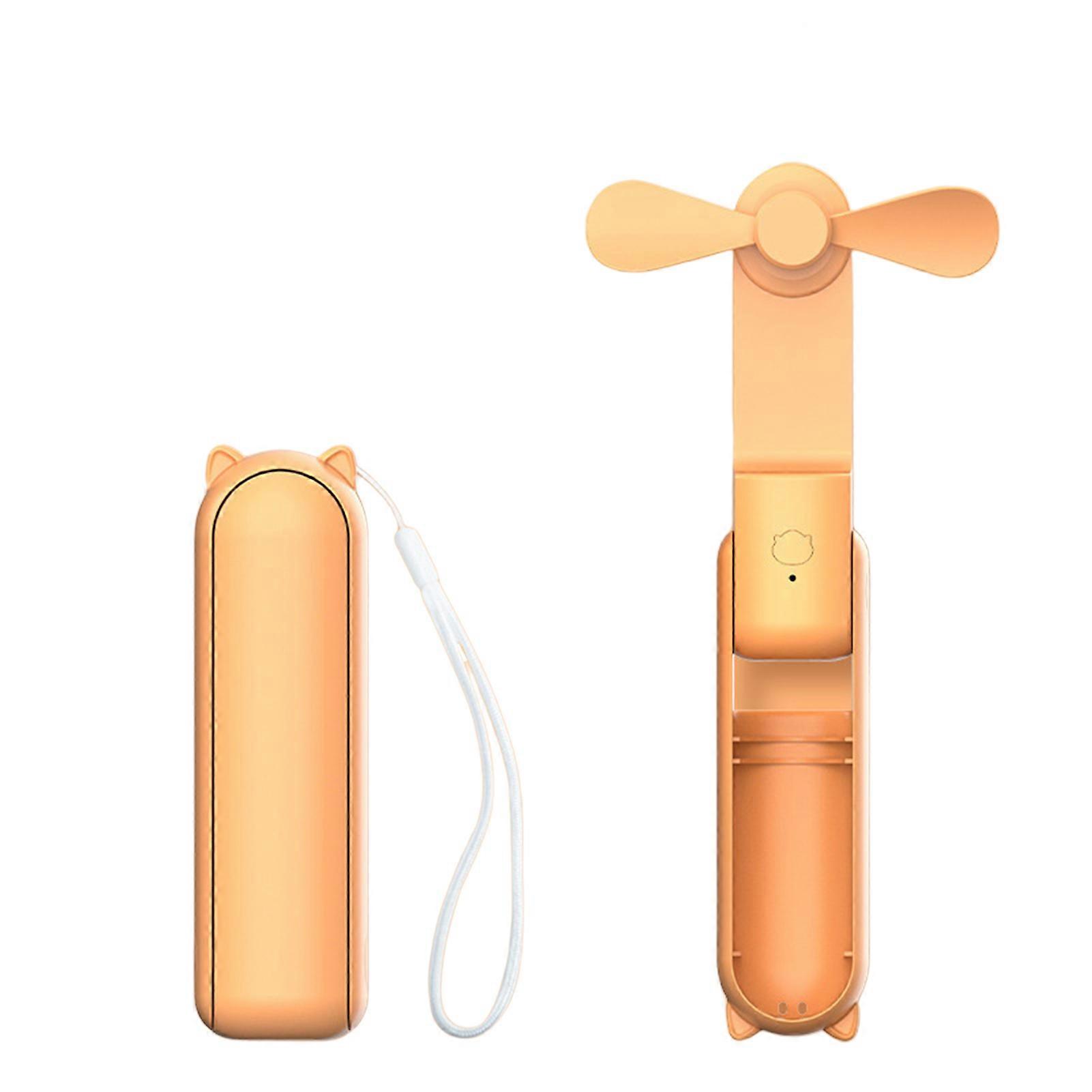 Handheld Fan with Lanyard Multifunctional Folding Cooling Fan Portable USB Charging Fan