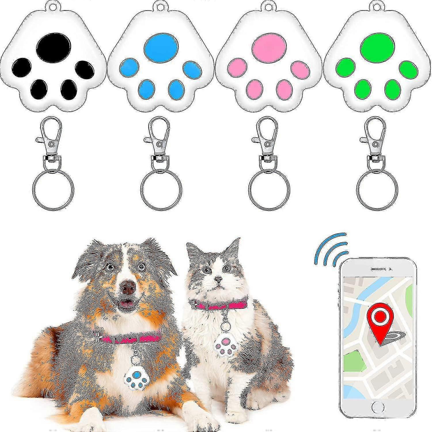 4 Pcs Gps Tracker,cute Pet Locator Portable Trac Ces(,,,)(,)