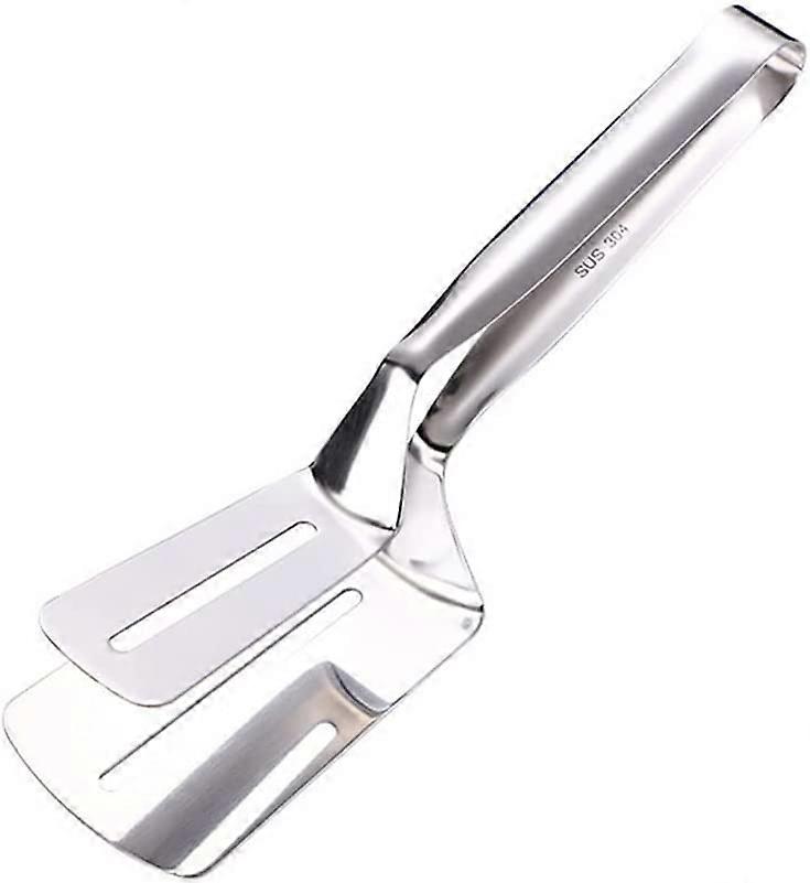ZK- 1 Piece Fried Fish Turner, Fried Steak Tongs, Stainless Steel Steak Tongs, BBQ Tongs for flipping food, bread, steak, hamburger, pasta