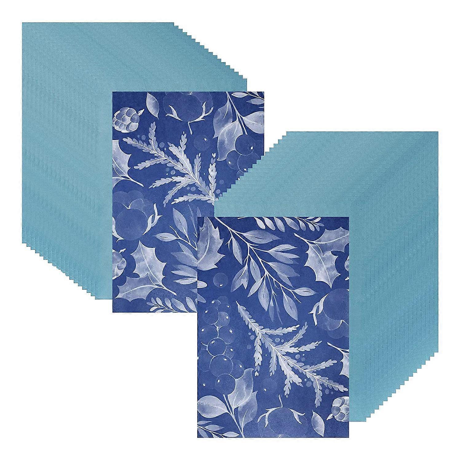 50 Sheets Paper Kit White Blues Sensitivity Sun Paper DIY Sun Printing Paper(A4/8.27 x 11.69 Inches