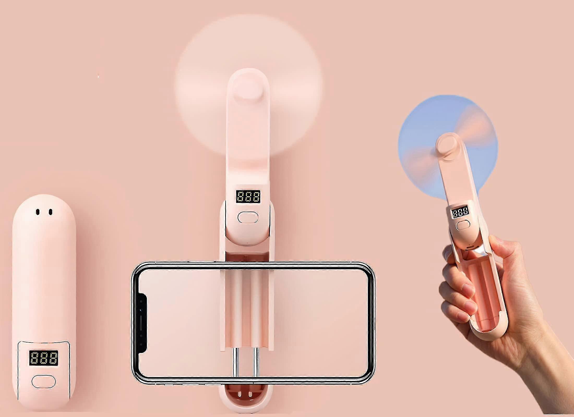 Rechargeable Quiet Mini Handheld Fan (pink)