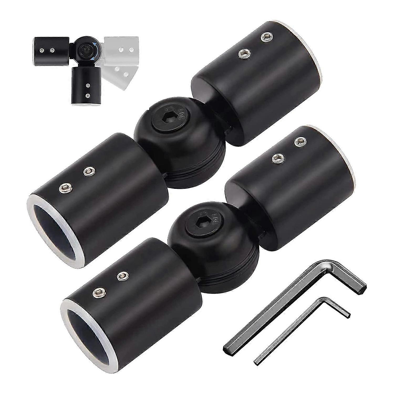 2pcs Curtain Rods Corner Connector, Adjustable Curtain Rod Corner Connector For 1 Inch Bay Window C