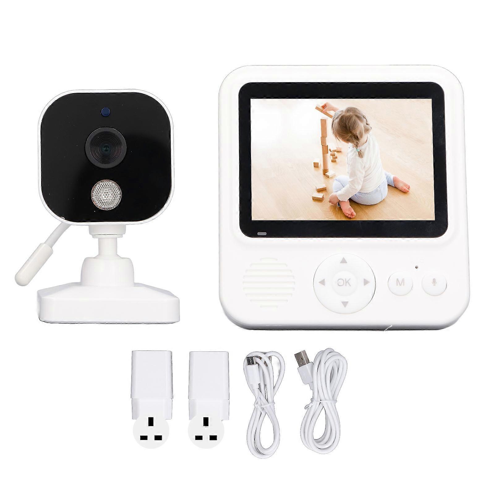 2.8 Inch Baby Monitor with Camera Sound Wireless Monitoring Crying Detection Night Vision 2 Way Talk Monitor 100240V UK Plug