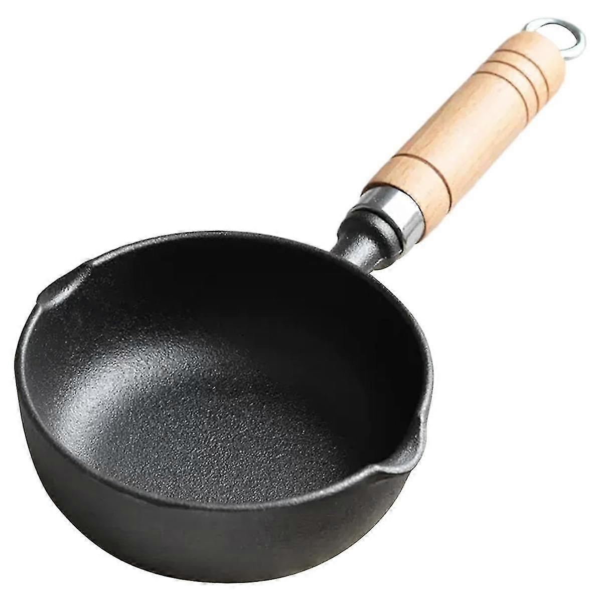 بوتقة صهر الزبدة ، ذوبان الزبدة ، وعاء صلصة من الحديد الزهر غير لاصق بمقبض خشبي ، وعاء صهر صغير من الحديد الزهر ، معلق