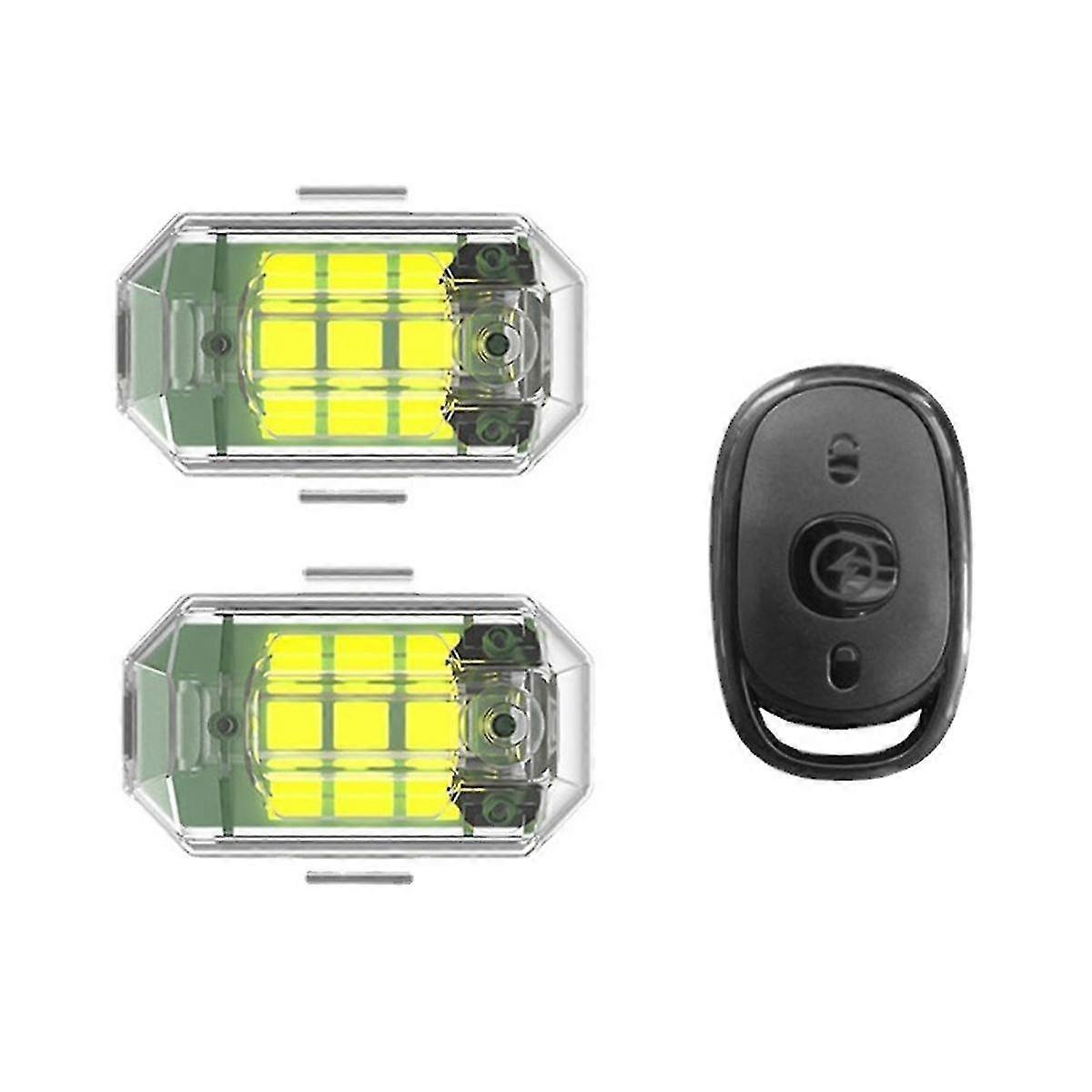 Wireless Rte Control LED Strobe Light for Motorcycle Car Bike Scooter Anti-Collision Warning Lamp 2Pc Light