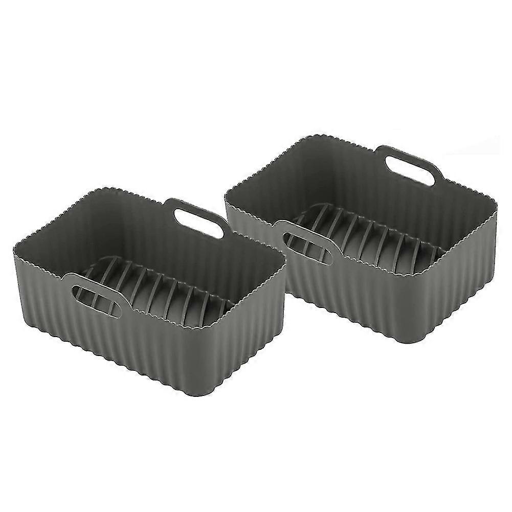 Silicone Pot, 2pcs Silicone Liner For Ninja Foodi Af300uk, Reusable Silicone Basket Grey