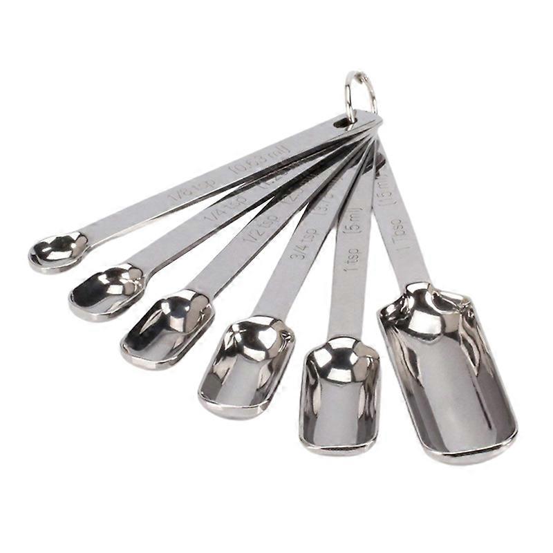 1 Set Square Head Measuring Spoon Anti-rust Stainless Steel Comfortable Grip Measure Scoop Set Kitchen Gadget KAESI