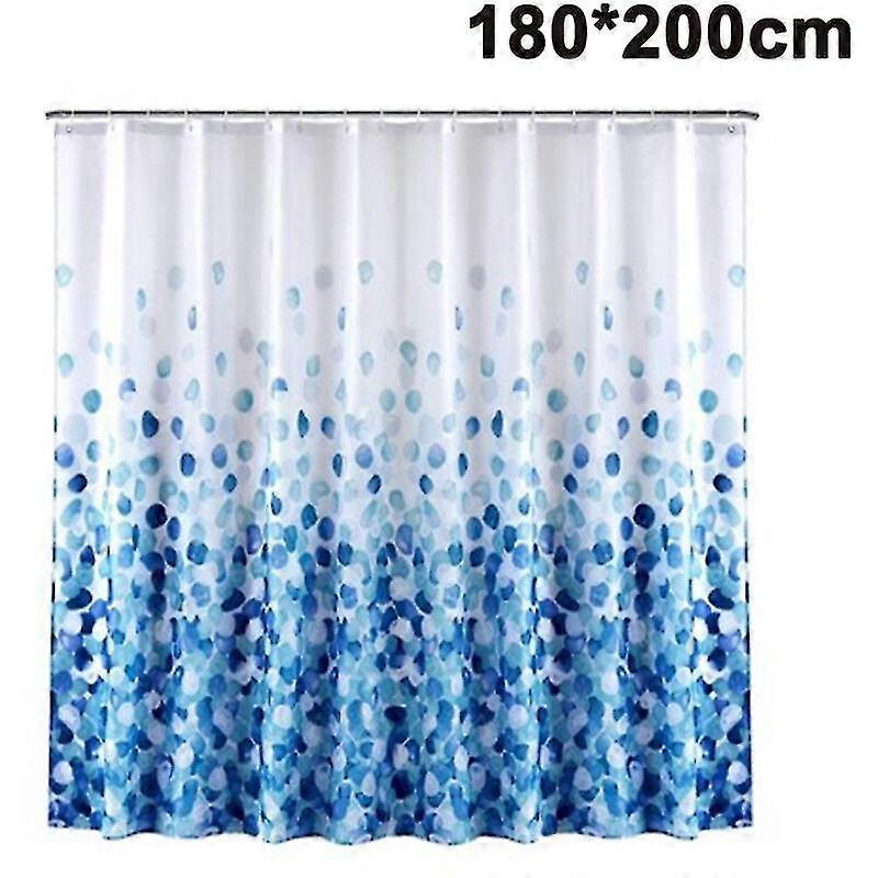 Shower Curtain Polyester Fabric Waterproof Mildew Proof Shower Curtain