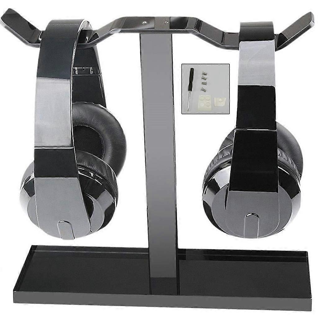 Black Headphone Supporting Stand Hanger Orgnizer Support Heavy Large Base