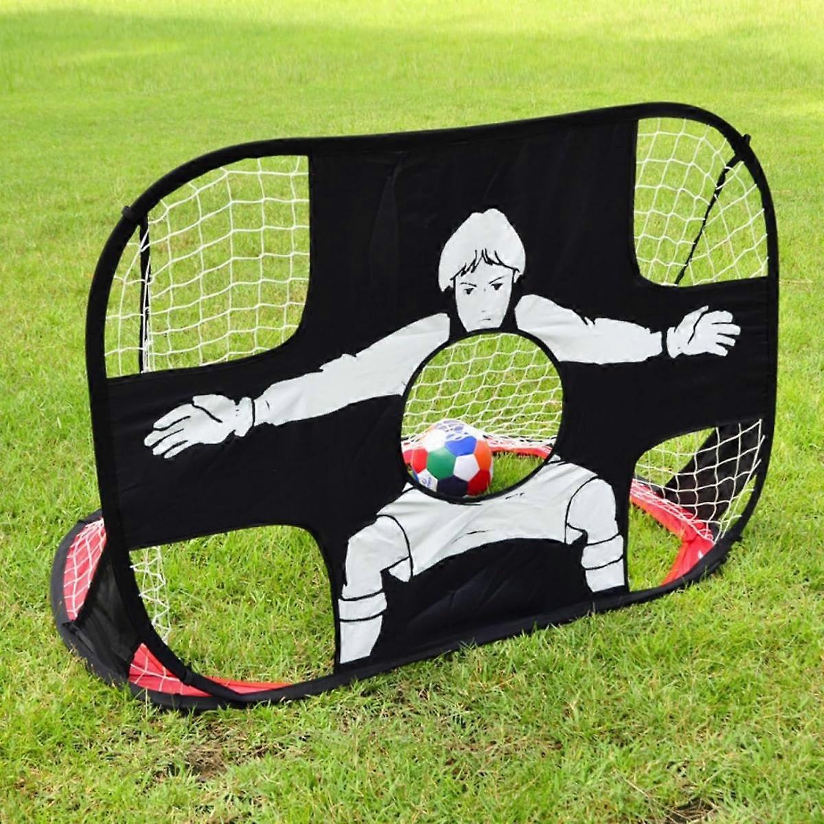 Portable Soccer Goal Dual Purpose Foldable Football Target Goal Net Portable Children Soccer Net ((Dual Purpose Goal with Target))